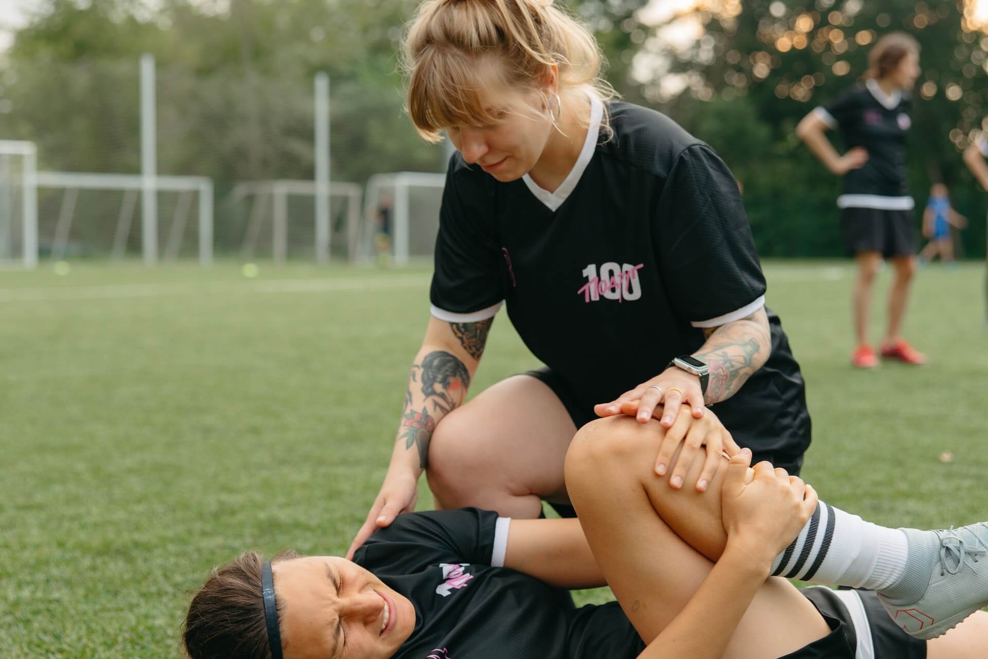 soccer-injury Soccer injury being treated